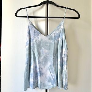 Final Touch Blue Tie-Dye Spaghetti Strap Top SMALL